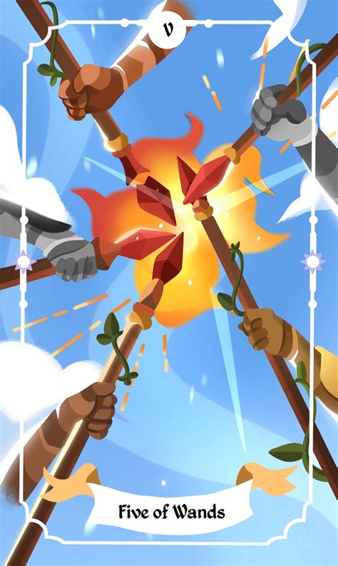 Five of Wands | Tarot card decks, Witch tarot, Tarot