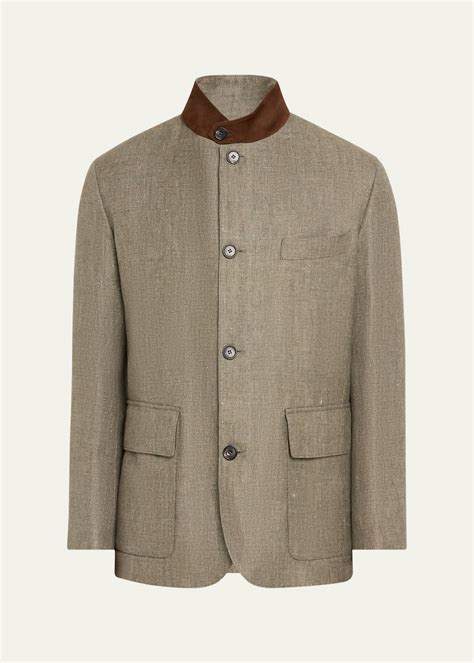 Loro Piana Men's Roadster Linen Sports Jacket - Bergdorf Goodman
