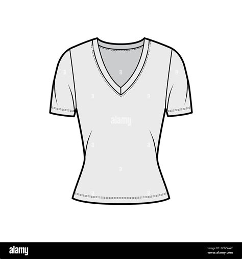 Womens Vneck Tshirt Template