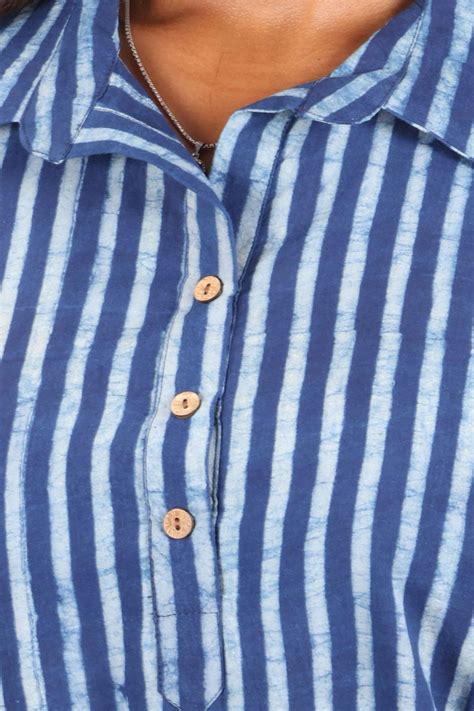 Indigo Printed Cotton Kurtas – Avishya.com