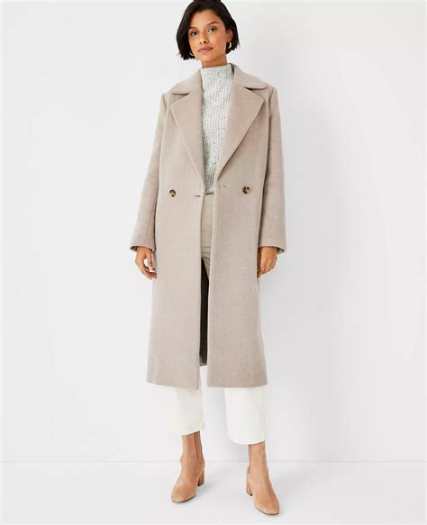 Petite Wool Blend Double Breasted Coat