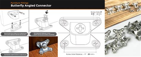 Livzing Zinc Alloy Removable Corner Brace Bracket-Butterfly Shaped ...