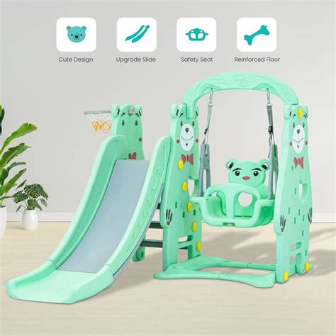 Slide with Swing Set for Kids - Indoor&Outdoor - StarAndDaisy