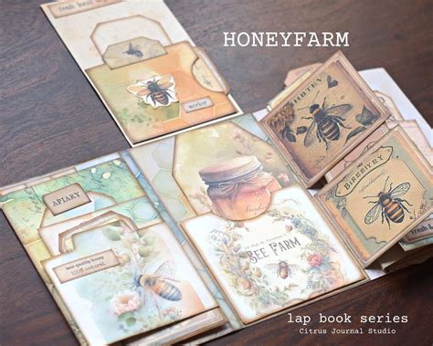 Buy Honey Bee Lapbook, Junk Journal Kit, Vintage Journal, Honeybee Tag ...