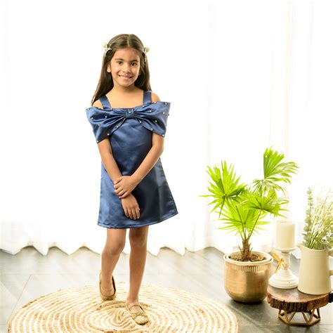 Navy Blue Offshoulder Style Embellished Party Dress – Fairies Forever