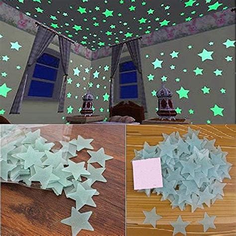 Stickonn Sparkle Fluorescent Glow In The Dark Plastic Wall Sticker Pack ...