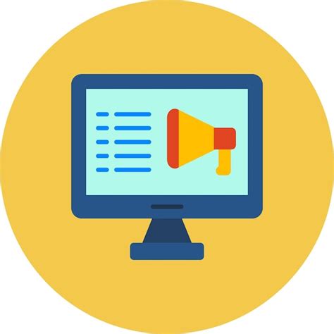 A computer monitor with a megaphone on the top | Premium Vector
