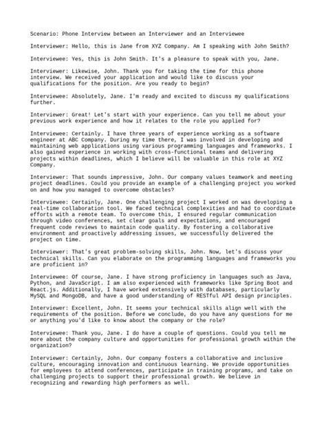 Rezultat imagine pentru Sample Interview Conversation