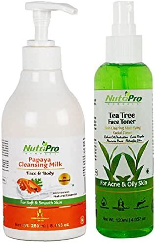 NutriPro Papaya Cleansing Milk With Tea Tree Face Toner 370GM| Enriched ...