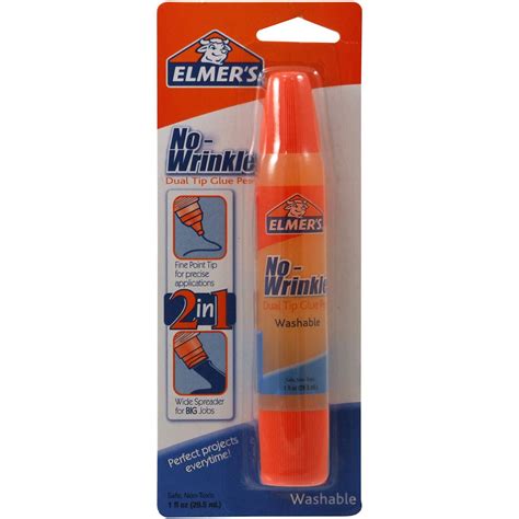Elmer's No Wrinkle 2-in-1 Dual Tip Glue Pen, Clear, 1 Ounce (E132) by ...