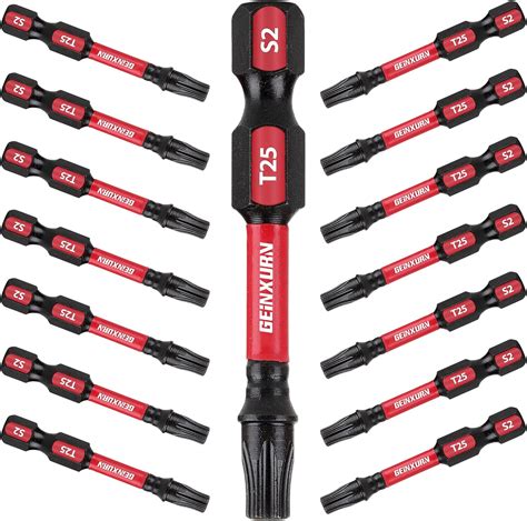 GEINXURN 15Pieces T25 2 In. Impact Tough Magnetic #25 Torx Head Power ...