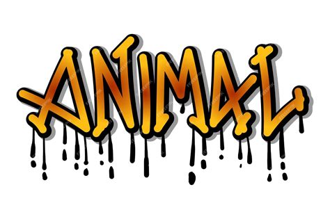 Premium Vector | Animal text graffiti art design