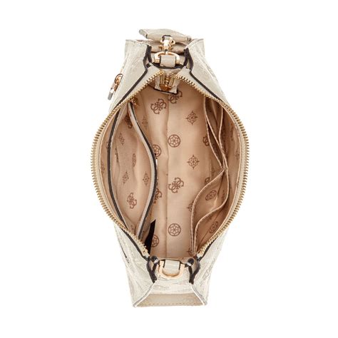 Buy Guess Off White Textured Shoulder Bag with Detachable Strap Online
