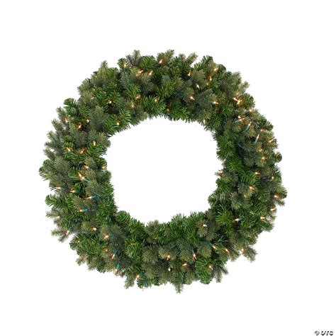 Pre-Lit Savannah Spruce Artificial Christmas Wreath - 36-Inch Clear ...