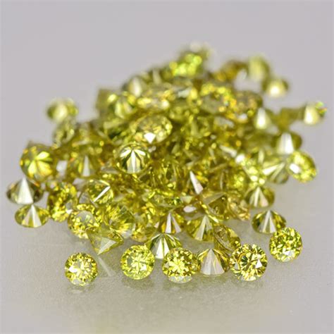 1.26-Carat 141-Pc Lot of Fancy Intense Greenish Yellow Diamonds ...