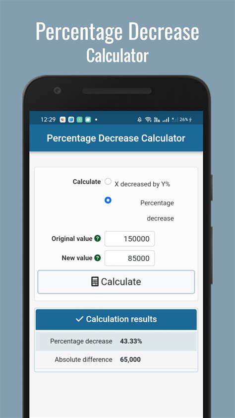 Percentage Decrease Calculator - App on Amazon Appstore