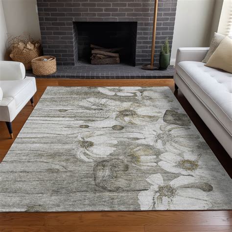 Addison Rugs Chantille Indoor/Outdoor Transitional Floral Taupe ...