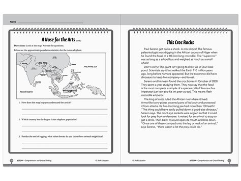 Comprehension and Critical Thinking Workbook - Gr. 4 at Lakeshore Learning