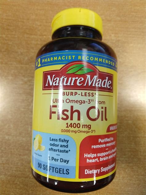 Nature Made Burp-less Fish Oil, Ultra Omega-3, 1400 Mg, 90 Ct. EXP (10/ ...