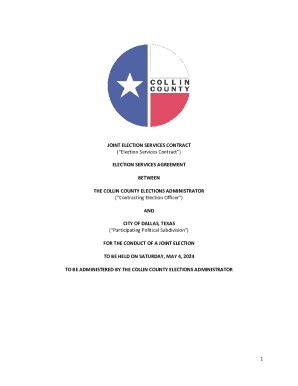 Fillable Online Joint Election Services Agreement for Collin County and ...