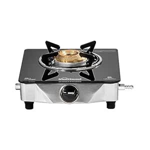 Sunflame Single Burner Glass Top Gas Stove | 1 Jumbo Brass Burner | 2 ...