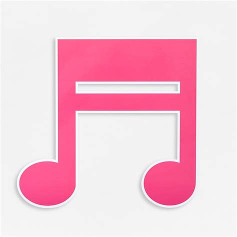 Icône de note de musique rose isolée | Photo Gratuite