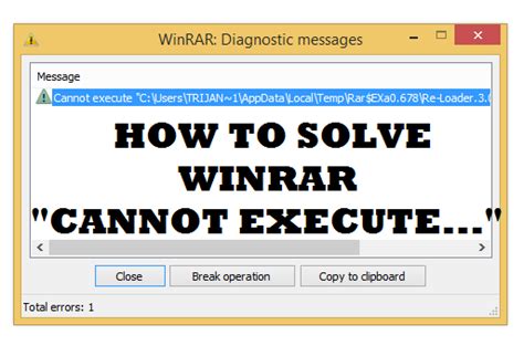 winRAR Error Cannot Execute 的图像结果