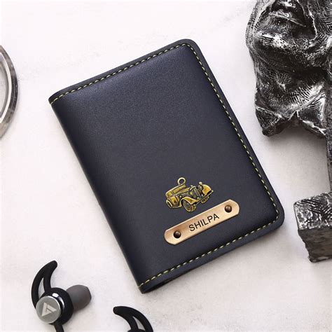 Personalized Blue Card Holder with Name & Charm