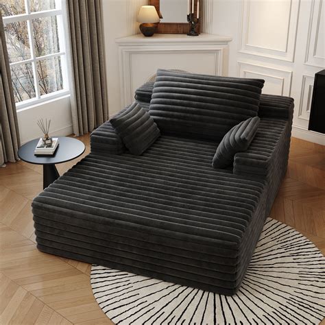 51" Oversized Chaise Lounge Chair, Plush Upholstered Sofa Bed, Deep ...