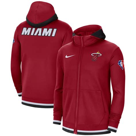 Miami Heat Nike Showtime Full Zip Hoodie - Mens