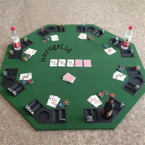 Jual Octagonal Poker Table Top 120cm Texas Holdem Karpet Playmat ...