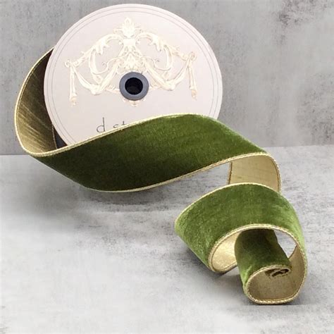 D Stevens Lush Green Velvet Wired Luxe Ribbon - Fabulous Fairytales