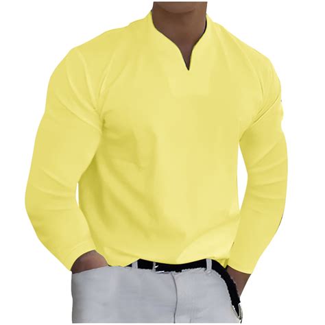 Aimik Hanes Mens Shirts Clearance,Mens Casual V Neck Tops Solid Color ...