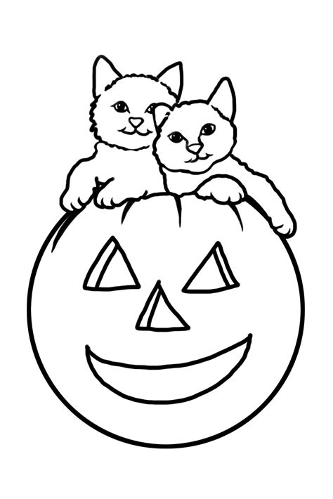 Printable Halloween Cat Coloring Pages