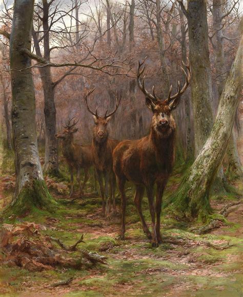Rosa Bonheur - Three Bucks in the Fontainebleu Forest For Sale at 1stDibs