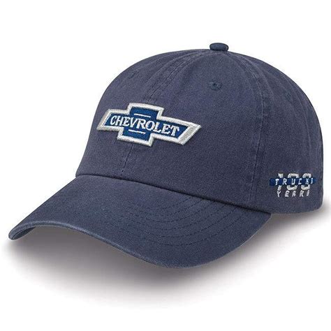 Buy Chevy Truck 100 Year Bowtie Blue Canvas Centennial Hat Silverado Cap Chevrolet Online at ...
