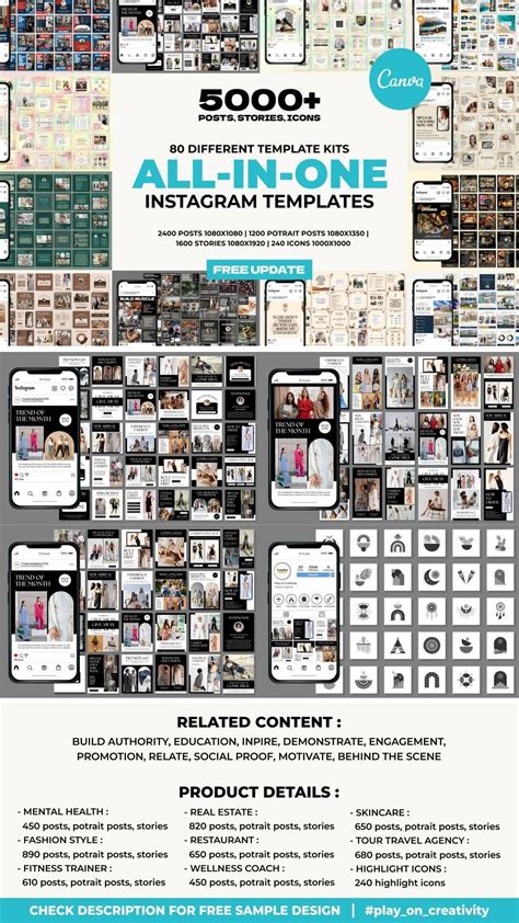 Instagram template bundle 5000 posts stories ig templates instagram ...