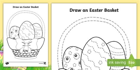 EYFS Draw an Easter Basket Pencil Control Activity