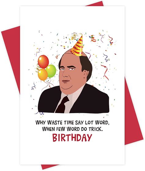 Kevin Malone Birthday Card Funny Birthday Card The Office Greeting ...