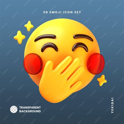 Premium PSD | Oops blushing laughing 3d emoji illustrations pack