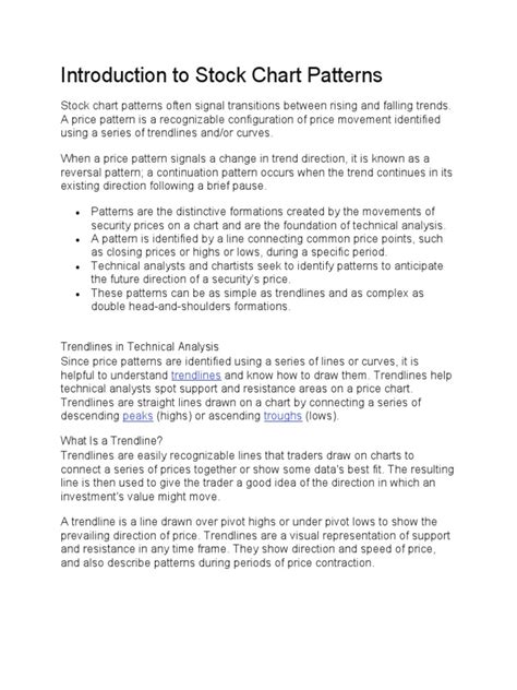 Introduction To Stock Chart Patterns | PDF | Technical Analysis | Recession
