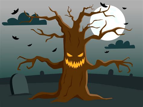 Haunted tree - Free digitally-made illustrations on creazilla.com