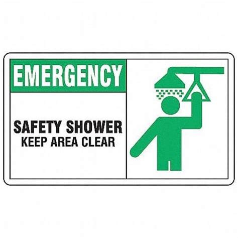 Accuform No Header, Emergency Safety Shower Keep Area Clear, 10" W x 7 ...