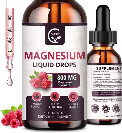 Amazon.com: Magnesium Glycinate Liquid, 1000mg Magnesium Liquid Supplement with Cellulose Fiber ...