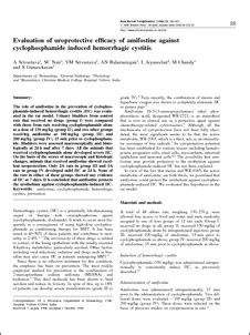 Evaluation of uroprotective efficacy of amifostine against ...