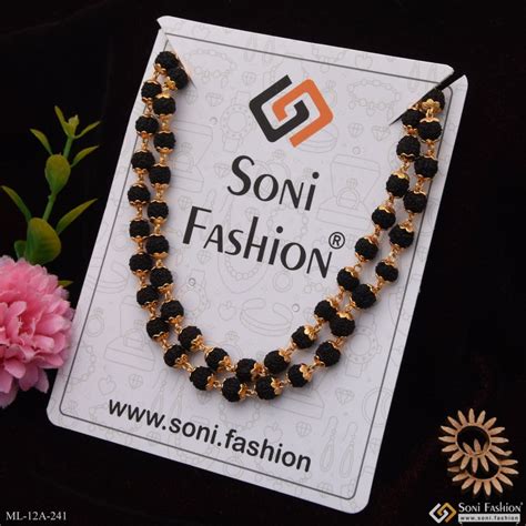 2 line latest design high-quality gold plated rudraksha mala for men ...