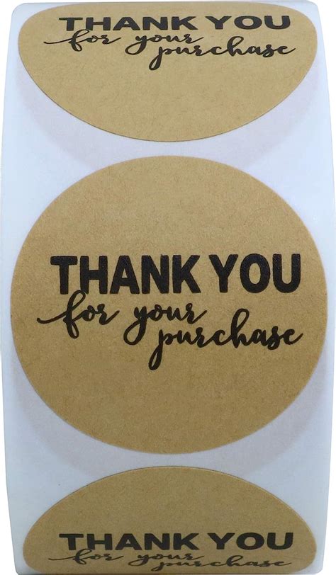 Buy Hybsk Kraft Paper Thank You for Your Purchase Stickers 1.5 Round ...