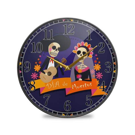 Buy Round Wall Clock Battery Operated - 10in Non-Ticking Clock Dead Day ...