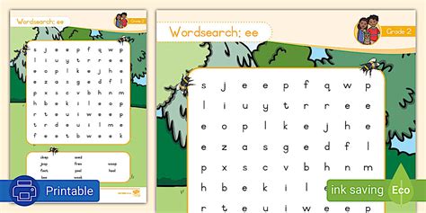 Grade 2 Phonics: ee Wordsearch (teacher made) - Twinkl