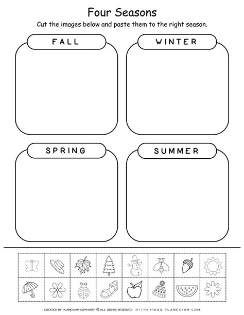 Four Seasons Sorting Activity Free Printable - Free Printables Hub
